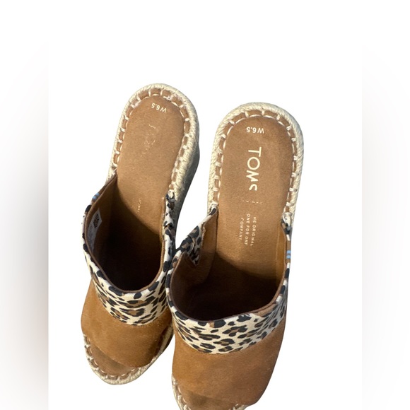 Toms Monica Mule Animal Print Wedges 6.5 - Picture 3 of 4